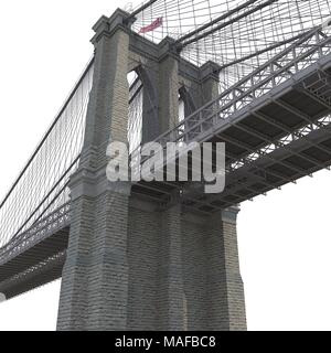 Pont de Brooklyn sur blanc. 3D illustration Banque D'Images