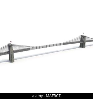 Pont de Brooklyn sur blanc. 3D illustration Banque D'Images