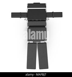 Table d'opération sur un blanc. Vue d'en haut. 3D illustration, clipping path Banque D'Images