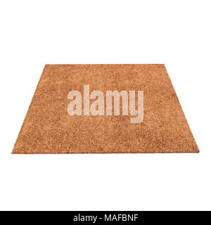 Un tapis brun plancher isolé sur fond blanc. 3D illustration Banque D'Images