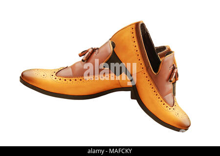 Chaussures de mariage mariée, fond blanc. Banque D'Images