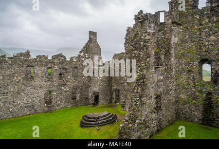 Pont de chemin de fer près de Kilchurn Castle et Loch Awe, Argyll and Bute, Ecosse. Banque D'Images