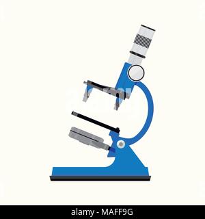 Télévision isolé au microscope. De microscope et de scientifique. Équipements Microscope scientifique d'instruments pour la chimie et la médecine, l'expérience de mauvais vecteur Illustration de Vecteur