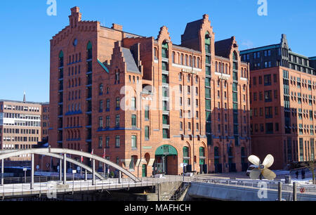 L'Internationales Maritimes Museum Hambourg, situé dans un ancien entrepôt à Speicherstadt, zone portuaire historique de Hambourg Banque D'Images