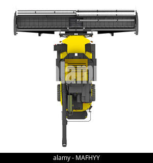 Moissonneuse batteuse Vue de dessus isolé sur blanc. Le rendu 3D Banque D'Images