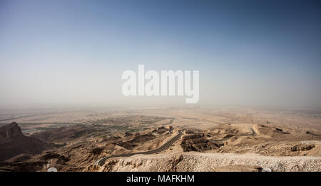 Beau matin vue de Jebel Hafeet Al à Al Ain, Abou Dhabi. Banque D'Images
