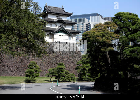 Yagura garder de Fujimi, Palais Impérial de Tokyo, Japon Banque D'Images