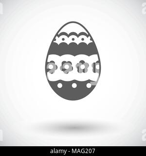 Œuf de Pâques. Seule simple icône sur fond blanc. Vector illustration. Illustration de Vecteur