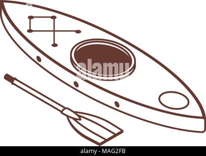 L'icône de la ligne de bateau Kayak isométrique Illustration de Vecteur