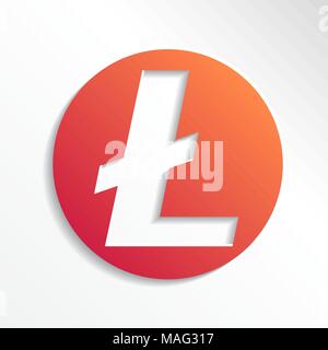 Devise Crypto litecoin logo vector style papier, pour le web, l'icône d'impression autocollant pour blockchain cryptocurrency litecoin. Illustration de Vecteur