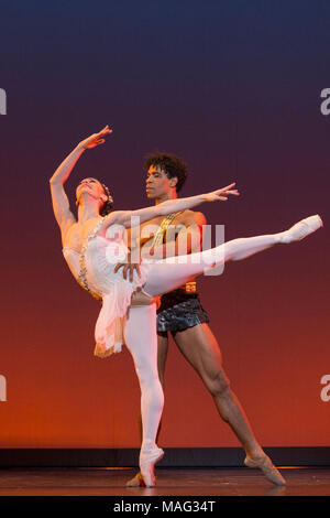 08/12/2015. Londres, Royaume-Uni. Sur la photo : Diana & Acteon par Agrippino Vaganova réalisée par Carlos Acosta et Marianela Nuñez. Carlos Acosta effectue une sélection classique au London Coliseum, 8 au 13 décembre 2015, présentant les faits saillants de la carrière de Carlos dans la célébration de vingt-six ans en tant que danseuse sur la scène londonienne. Banque D'Images