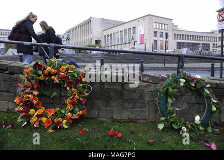 Hommage rendu au sans-abri qui sont morts dans la rue, Bruxelles, Belgique, Banque D'Images