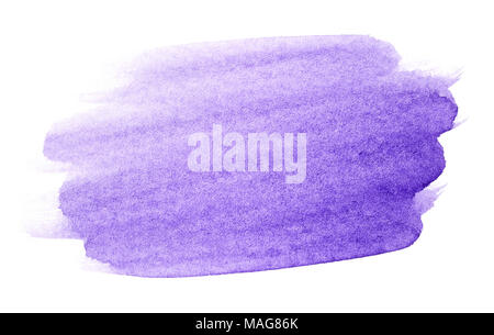 Violet abstrait aquarelle splash isolé sur fond blanc Banque D'Images