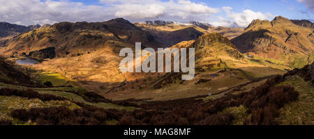 Lake District panorama - Great Langdale Banque D'Images