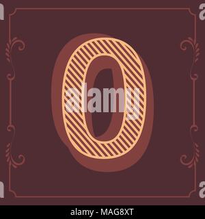 ABC de l'alphabet anglais et les chiffres en lettres vintage design attrayant individuellement par chaque lettre dans un cadre distinct Illustration de Vecteur