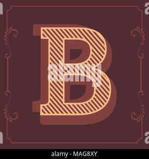 ABC de l'alphabet anglais et les chiffres en lettres vintage design attrayant individuellement par chaque lettre dans un cadre distinct Illustration de Vecteur