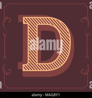 ABC de l'alphabet anglais et les chiffres en lettres vintage design attrayant individuellement par chaque lettre dans un cadre distinct Illustration de Vecteur