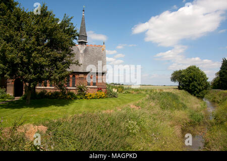 La chapelle St Polycarpe, Holbeach conduit, Grand Postland Fens, Lincolnshire, Angleterre Banque D'Images