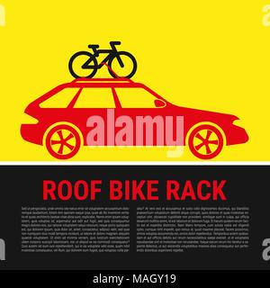 Porte vélo de toit. Support à bicyclettes Illustration Silhouette Illustration de Vecteur