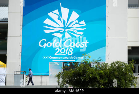 Une vue générale de la signalisation des Jeux du Commonwealth avant les Jeux du Commonwealth de 2018 dans la Gold Coast, en Australie. Banque D'Images