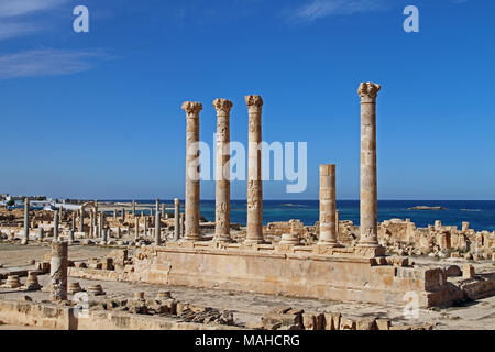 Ruines romaines de blé de Sabratha Tripoli, Libye Banque D'Images