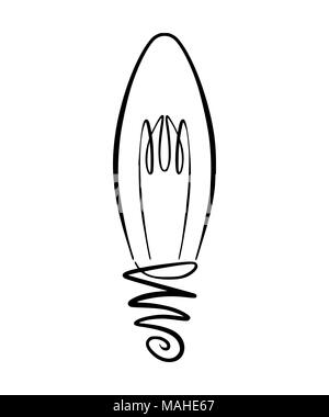 Vector image ampoule ampoule à la main, utilisable comme logo, icône, clipart, symbole ou élément de conception d'idée dans la conception moderne et simple Illustration de Vecteur