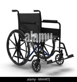 Fauteuil roulant isolé sur blanc. 3D illustration, clipping path Banque D'Images