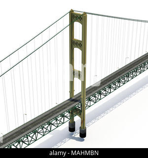 Mackinac Bridge isolé sur blanc. 3D illustration Banque D'Images