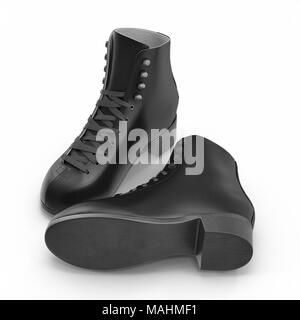 La black women's boot isolé sur blanc. 3D illustration, clipping path Banque D'Images