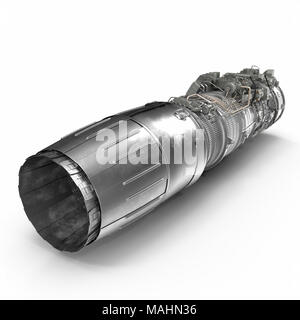 Turboréacteur sur blanc. 3D illustration, clipping path Banque D'Images