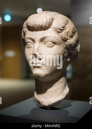 Oxford. L'Angleterre. Portrait chef d'impératrice romaine Livie, Ashmolean Museum. À partir d'une statue de Livie, épouse d'Auguste, probablement d'un sanctuaire Banque D'Images