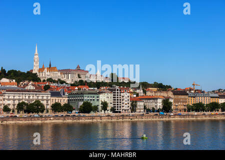 Ville de Budapest au bord du Danube en Hongrie, côté Buda paysage urbain. Banque D'Images