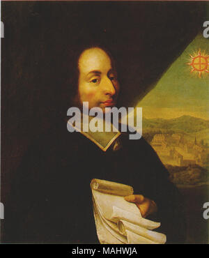 . Portrait anonyme de Blaise Pascal . 17e siècle. Banque D'Images