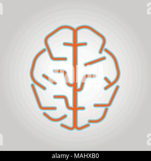 Logo du cerveau Vue de dessus silhouette vecteur conception modèle. Brainstorm pense idée concept Logo Icône. Illustration de Vecteur