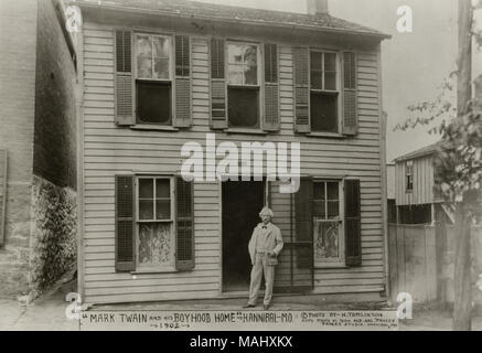 Titre : Mark Twain boyhood home face à Hannibal. . 1902. H. Tomlinson Banque D'Images