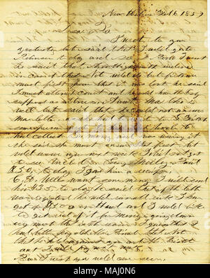 En ce qui concerne les questions d'affaires et de famille Titre : Lettre de T. S. Hawley, New Hebron, Illinois, à l'AP, 6 février 1857 . 6 février 1857. Hawley, Thomas S., 1837-1918 Banque D'Images