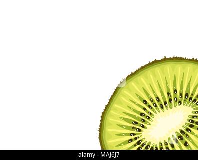 Carte d'illustration vectorielle, modèle avec le kiwi tranche. Invitation flyer Tropical, bunner avec kiwi. Modèle annonces cosmétiques Illustration de Vecteur