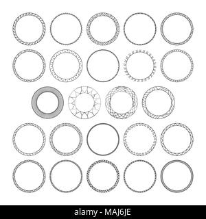 Vector set de tables rondes et de motifs décoratifs circulaire pour les cadres de conception et des bannières. Trame géométrique noir Illustration de Vecteur