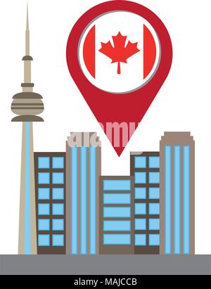 Toronto cityscape avec pointeur vector illustration design Illustration de Vecteur