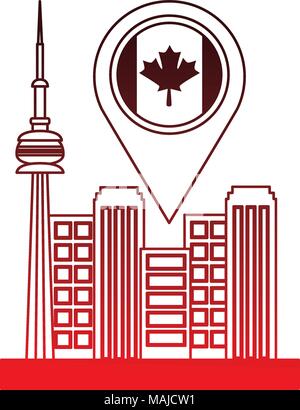 Toronto cityscape avec pointeur vector illustration design Illustration de Vecteur