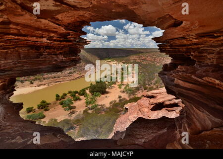 Fenêtre de la nature. Parc national de Kalbarri. Côte de Corail. L'ouest de l'Australie Banque D'Images