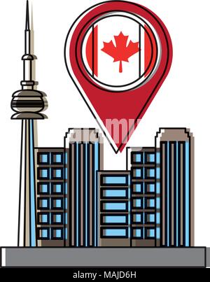 Toronto cityscape avec pointeur vector illustration design Illustration de Vecteur