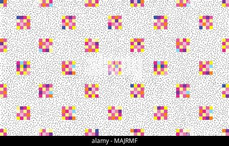 Résumé motif transparent carré de pixel. Dotted background élégant dans le style des années 1980 fabric Illustration de Vecteur