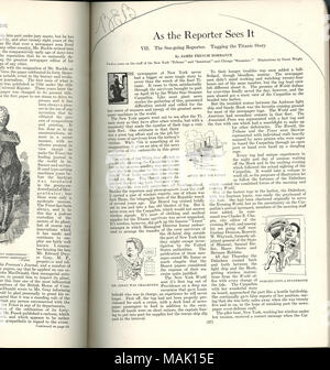 Contient un article de James Dorrance français décrivant le rôle de Carlos Hurd dans la couverture de presse du naufrage du Titanic. L'histoire apparaît aux pages 37-38 sous le titre "La haute mer d'une journaliste. En tirant l'histoire du Titanic.' Title : Question de la Publishers' 'GUIDE' (vol. XX, n° 5), octobre 1912 . Octobre 1912. Dorrance, James French Banque D'Images