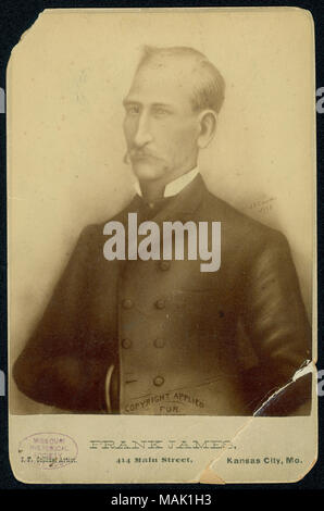 Titre : Frank James (1843 - 1915). . 1883. J.F. Collins, Kansas City Banque D'Images