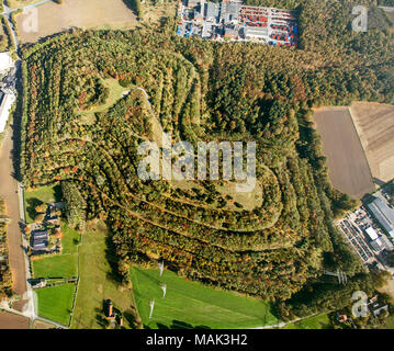 Vue aérienne, près de la Marne, Lipper Hoehe marnes, Ruhr, Rhénanie du Nord-Westphalie, Allemagne, Europe, les oiseaux-lunettes de vue, vue aérienne, la photographie aérienne, l'aeria Banque D'Images