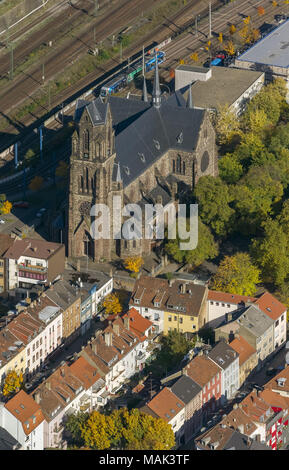 Vue aérienne, l'église St. Joseph dans Malstatt, Sarrebruck, Sarre, Sarrebruck, Allemagne, Europe, les oiseaux-lunettes de vue, vue aérienne, la photographie aérienne, un Banque D'Images