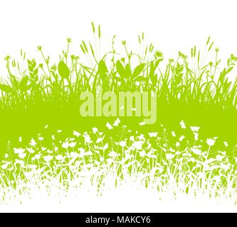 Nature fond d'herbe et de vecteur silhouette blanche Illustration de Vecteur