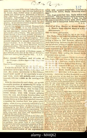 Coupures de journaux écrits par Gunn pour le New York Tribune, concernant l'état des affaires à Bâton Rouge. Titre : Thomas Butler Gunn Diaries : Volume 21, page 172, le 14 janvier 1863 [coupure de presse] . 14 janvier 1863. Gunn, Thomas Butler, 1826-1903 Banque D'Images