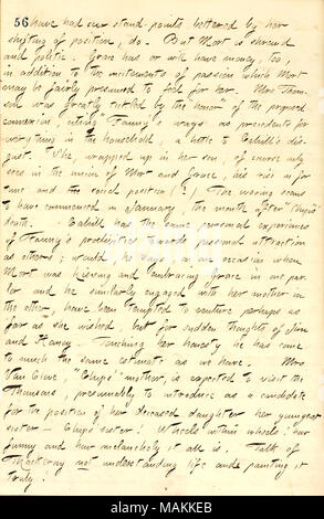 En ce qui concerne les fréquentations de Thomson Mort Grace Eldredge. Transcription : avons eu notre stand-points dépassée par son changement de position, ne. Mais Mort [Thomson] est futé et politique. Grâce [Eldredge] a ou aura l'argent, aussi, en plus de l'incitation de la passion qui peut être assez mort présumée de ressentir pour elle. Mme [Sophy] Thomson était titillé par l'grandement l'honneur du projet de raccordement, citant 'Fanny Fern] [les moyens d''comme des précédents pour tout dans le ménage, un peu de [Frank] Cahill's dégoût. Elle, enveloppé dans son fils, bien sûr ne voit que dans l'union de mort et la grâce, son r Banque D'Images